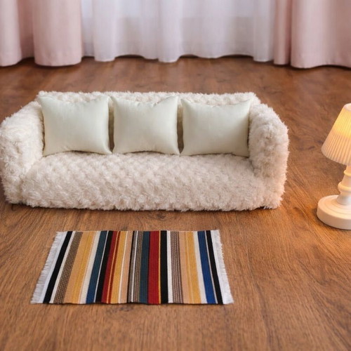 Plush Doll Sofa with Leather Cushions Pink new