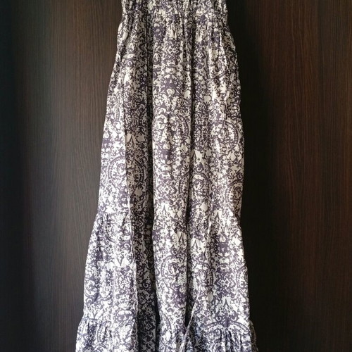 Cotton women's dress new, white and purple, size L