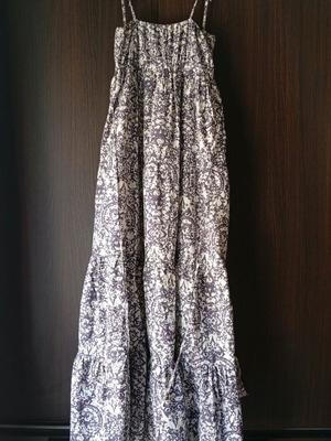 Cotton women's dress new, white and purple, size L