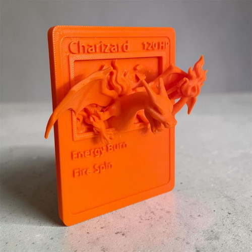 3D Printed Charizard Figure new, vibrant orange PLA plastic