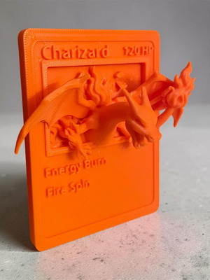 3D Printed Charizard Figure new, vibrant orange PLA plastic