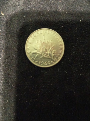 1 Franc Coin 1960 like new with manufacturing defects