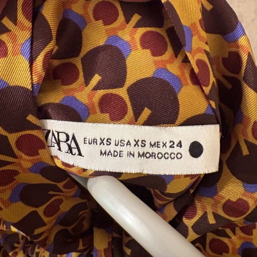 Zara printed set top and pant XS brown like new