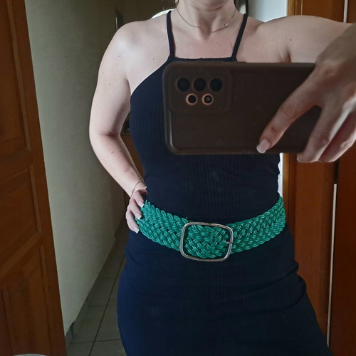 Knitted green belt Boho style free size like new
