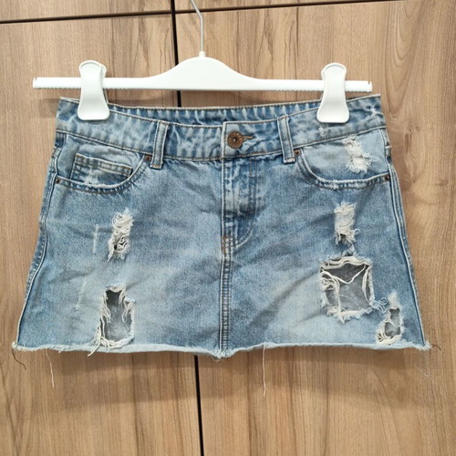 Tally Weijl Y2K low-rise denim mini skirt like new, light blue