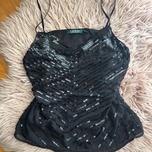 Ralph Lauren Y2K Sequin Cami Top like new, black, size M