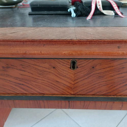 Antique desk used with leather top