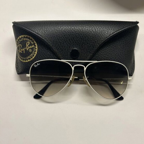 Ray Ban Aviator sunglasses used, white