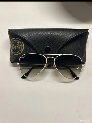 Ray Ban Aviator sunglasses used, white