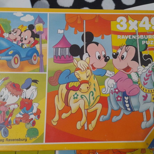 Disney vintage children's puzzle from the '80s used, set of 3 pieces