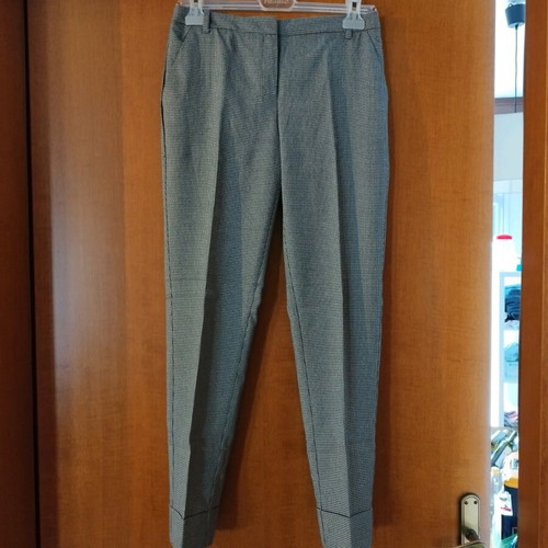 Mango women's checked black and white pants like new size 34