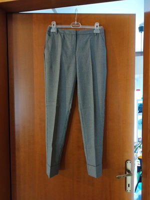 Mango women's checked black and white pants like new size 34