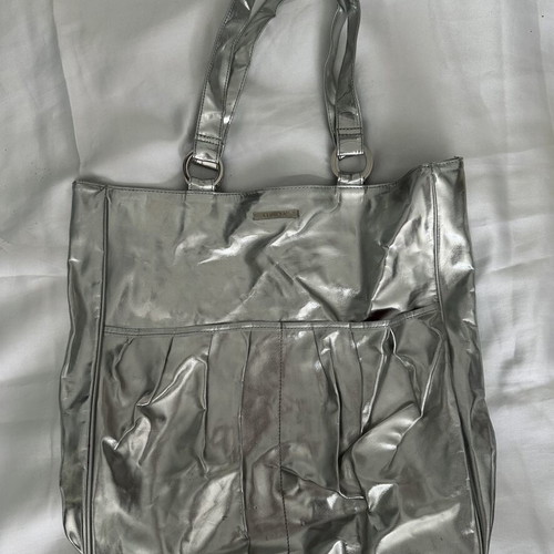 Clinique Metallic Silver Tote Bag like new