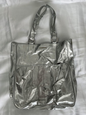 Clinique Metallic Silver Tote Bag like new