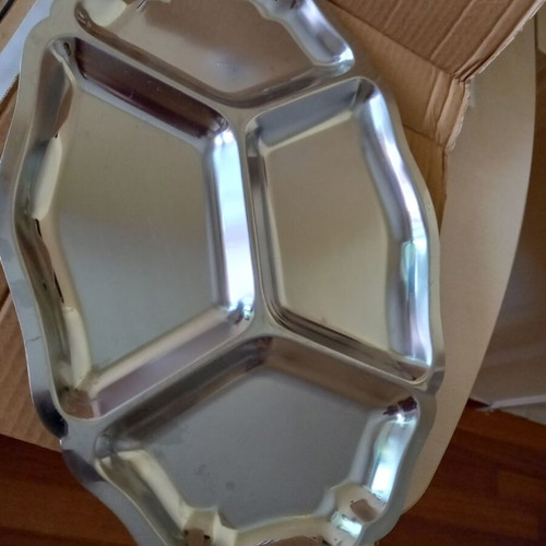 Large Inox Serving Platter 4-Section like new for Nuts and Snacks
