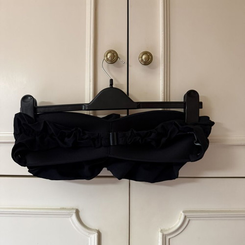 Zara black strapless bikini top with ruffles new