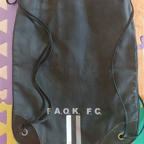 Paok Fc backpack like new, black with expansion zipper