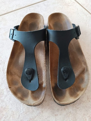 Birkenstock Gizeh Birko-Flor πέδιλα σαν καινούργια, νούμερο 37, μαύρα