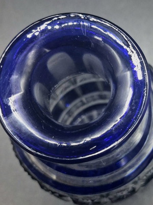 Vintage Bohemian Cut-to-Clear Crystal Perfume Bottle 15cm used