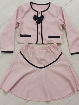 Girls' set jacket skirt pink like new up to 7 years