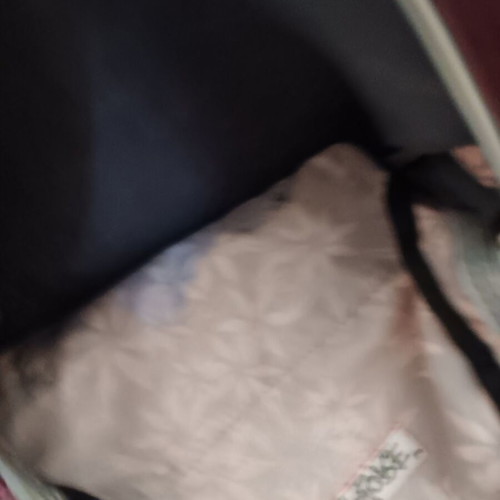 School bag used, floral pattern