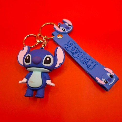 Stitch keychain new, blue