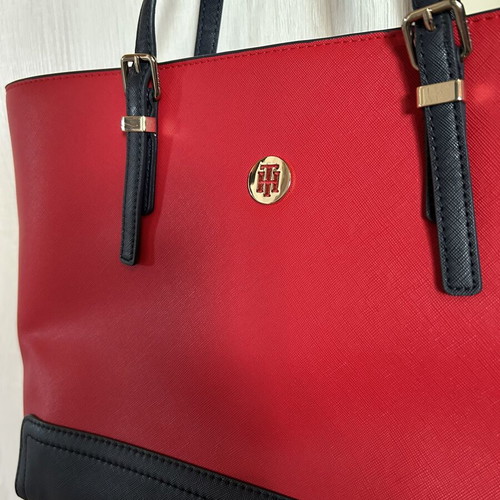 Tommy Hilfiger tote bag shoulder, like new, red and blue