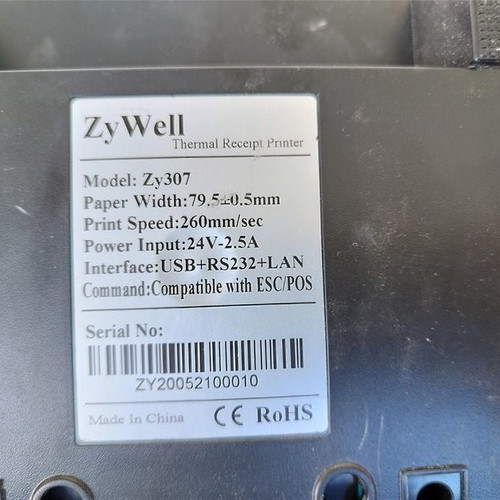 Zywell ZY-307 thermal printer used