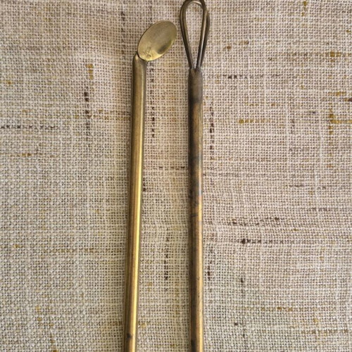 Traditional brass coffee stirrers used, set of two