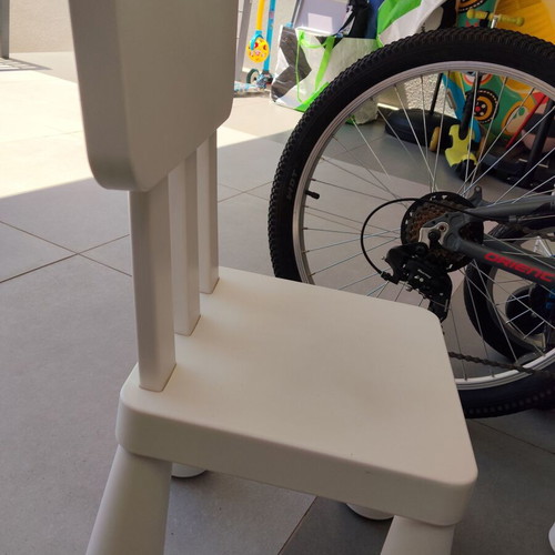 IKEA children's table and chairs like new, white and blue