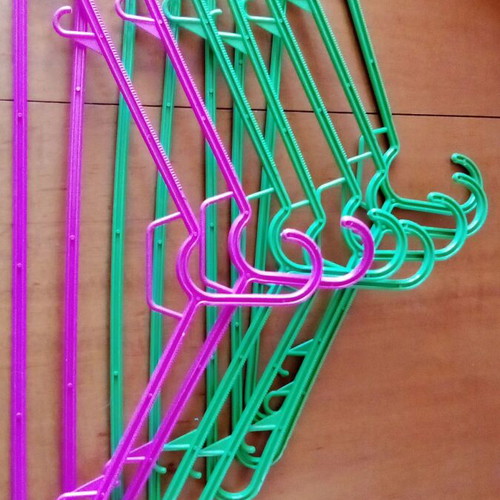 Plastic hangers used, set of seven