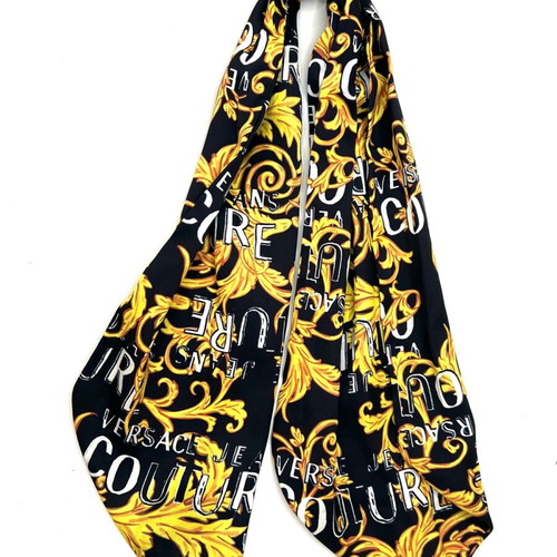 Шал Versace Couture декоративен употребяван, черен и златист