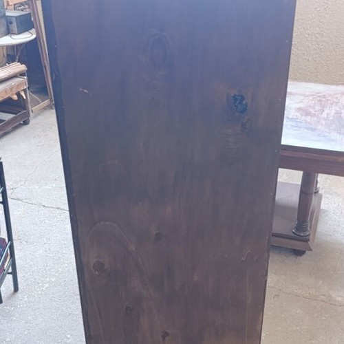 Wooden Display Cabinet vintage, used, solid wood with frosted glass