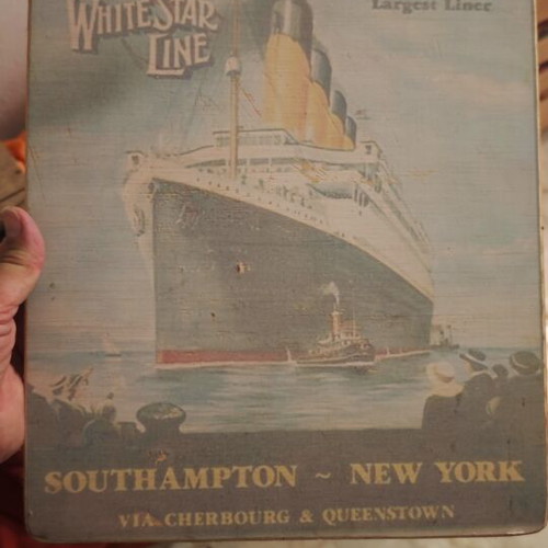 Titanic wooden plaque in vintage style, like new