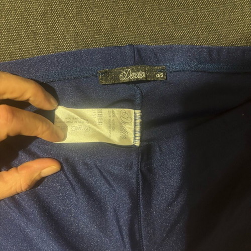 Devotion leggings blue shiny like new, one size