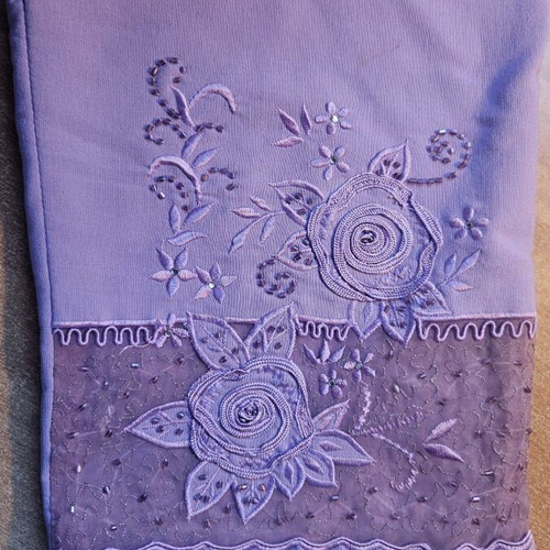 Lilac pants S/M like new with lace design