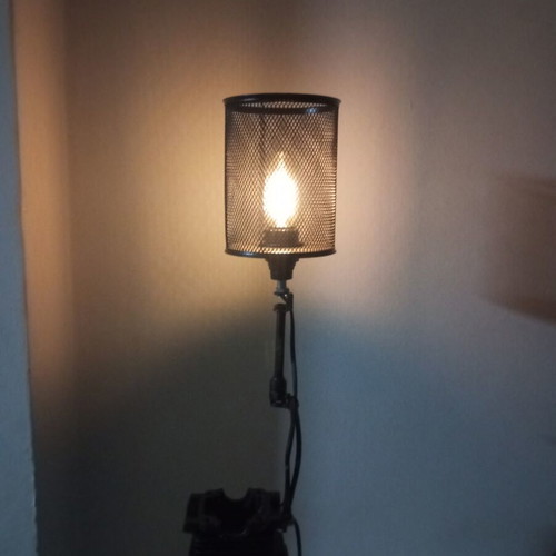 Handmade industrial style desk lamp from chainsaw motor, new