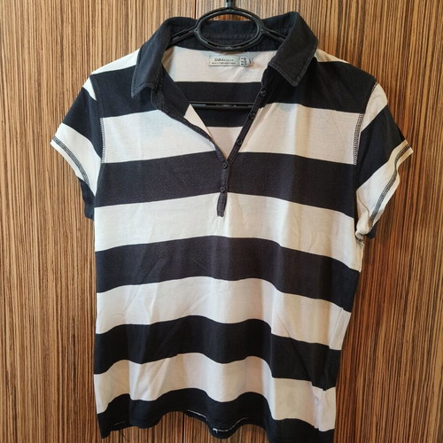Zara short-sleeve top like new, black and white, XL