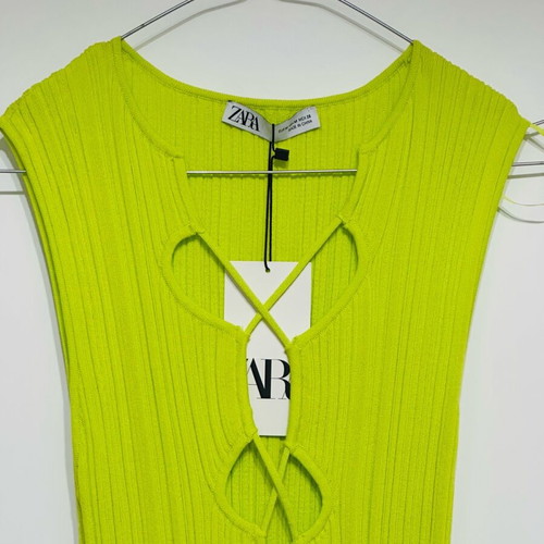 Zara light green knitted dress new with tag