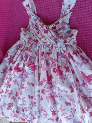 Monsoon dress with straps, 100% cotton, for 3-4 years old.