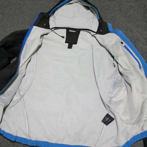 Waterproof windbreaker jacket like new, XL, black and blue