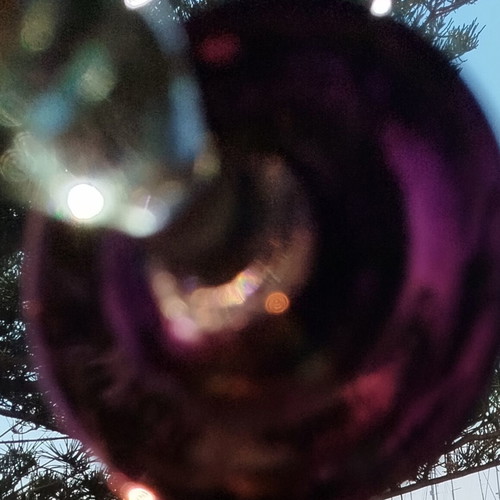 Handmade vintage Murano crystal candlestick, amethyst glass