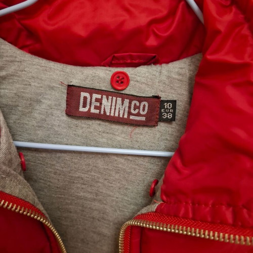 Denim Co sleeveless jacket like new, red and grey, size M