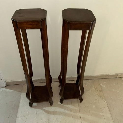 Vintage wooden plant stands set of 2, 1.04m, like new