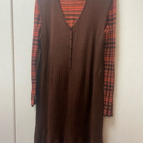 Sleeveless dress and striped wool blouse set like new