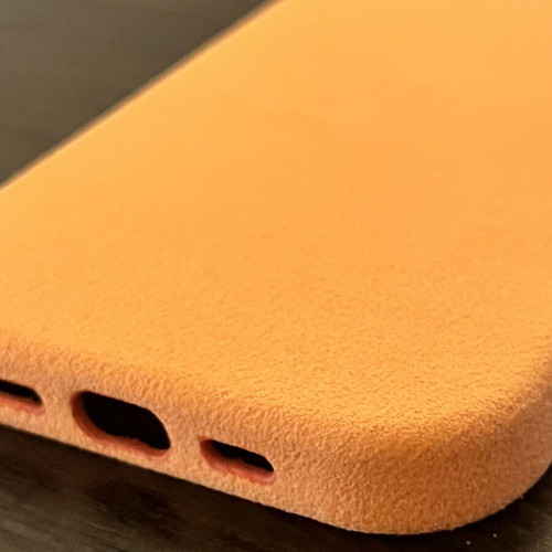 Magsafe Case for iPhone 14 Pro New Orange with Soft Fabric Texture