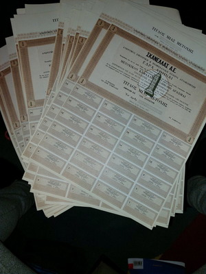 Scanellas S.A. stock certificate like new, 40 pieces