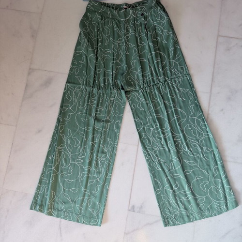 Attrattivo green printed wide-leg pants XL