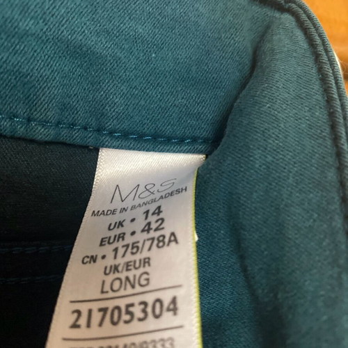 Marks & Spencer women's jeans like new, blue-green, size XL