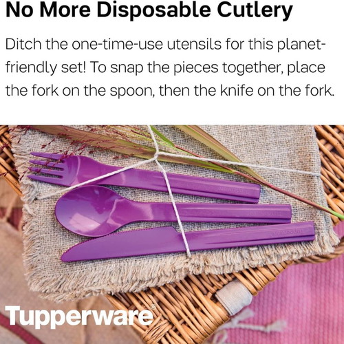 Tupperware cutlery set new, suitable for school and outdoor use